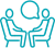 two seated people talking icon